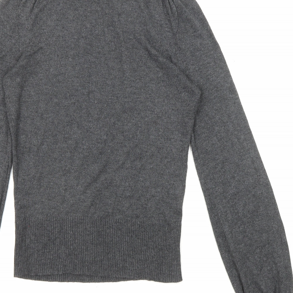 New Look Womens Grey Roll Neck Viscose Pullover Jumper Size 12