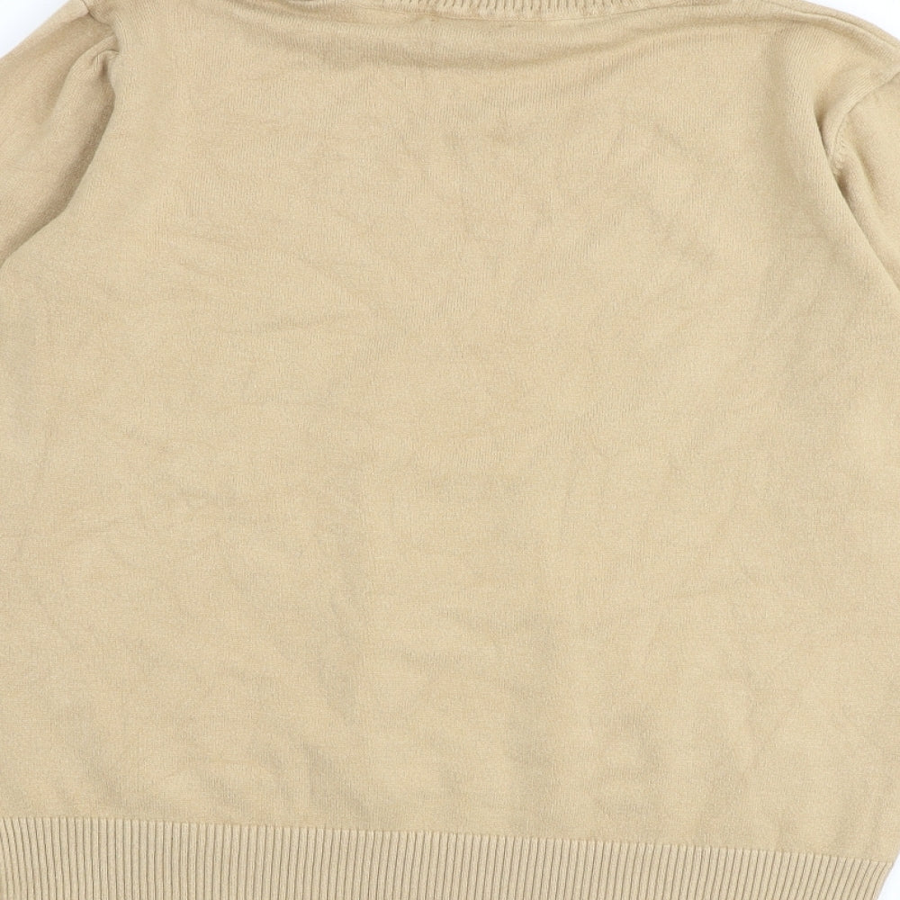 Selection Womens Beige Roll Neck Viscose Pullover Jumper Size M