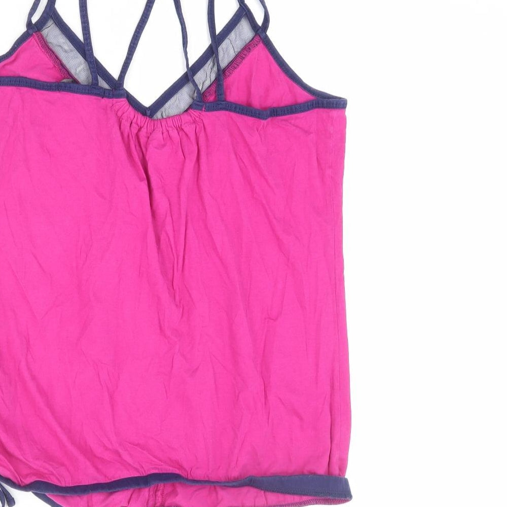 NEXT Womens Purple Cotton Basic Tank Size 14 V-Neck