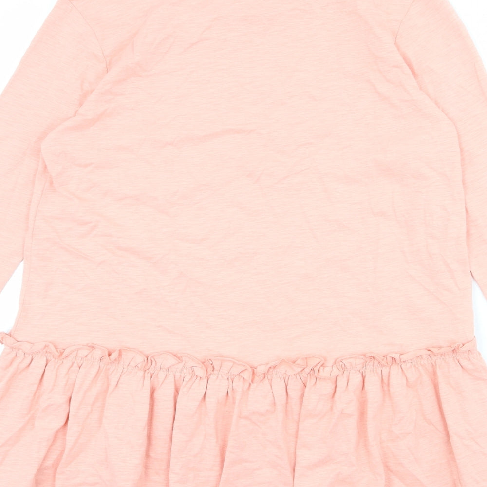 Simply Be Womens Pink Cotton Basic Blouse Size 12 Round Neck