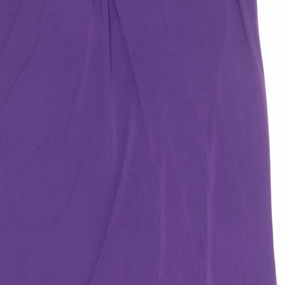 Midnight Womens Purple Polyester Maxi Size XL Cowl Neck Pullover