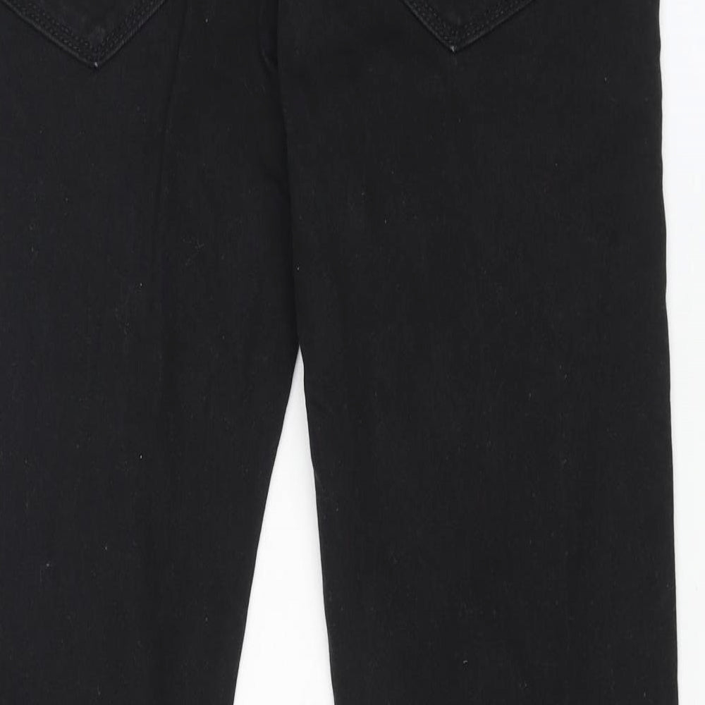 Marks & Spencer Mens Black Cotton Skinny Jeans Size 32 in L33 in Regular Button