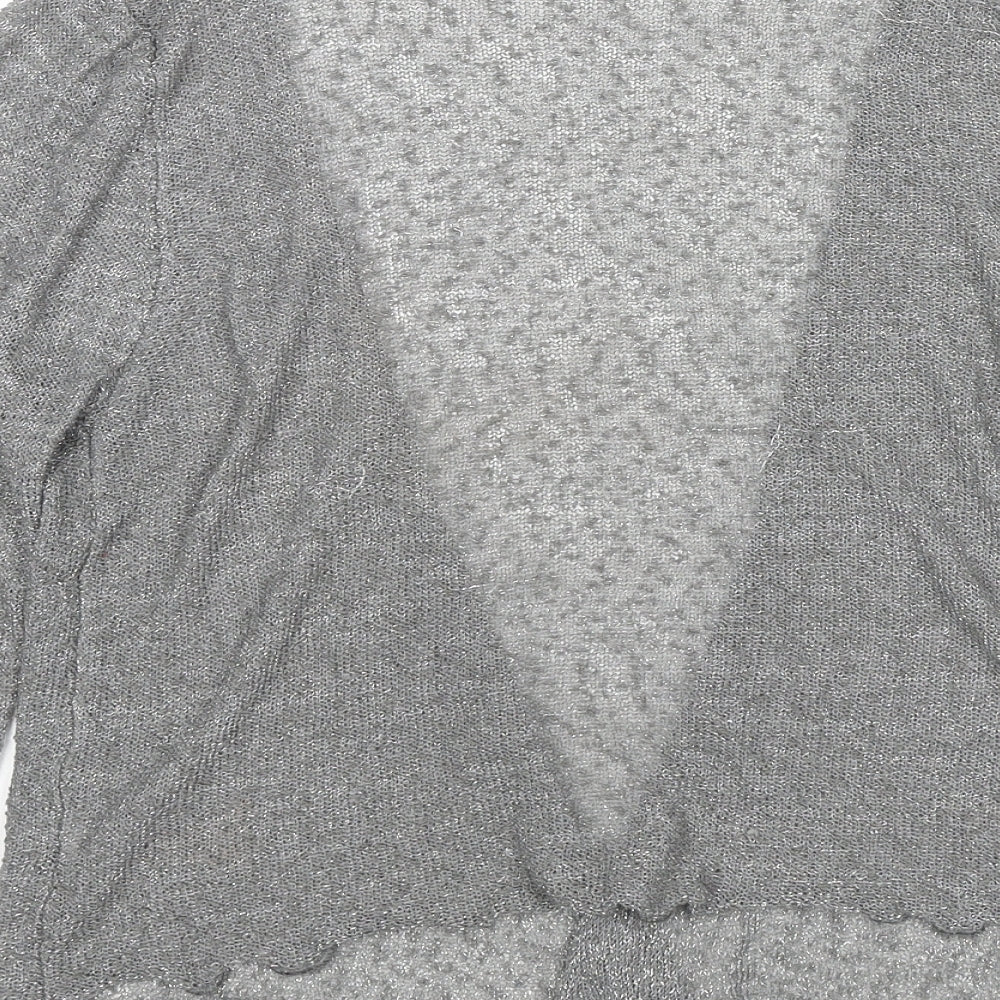 Apricot Womens Grey V-Neck Polyester Cardigan Jumper Size M - Open