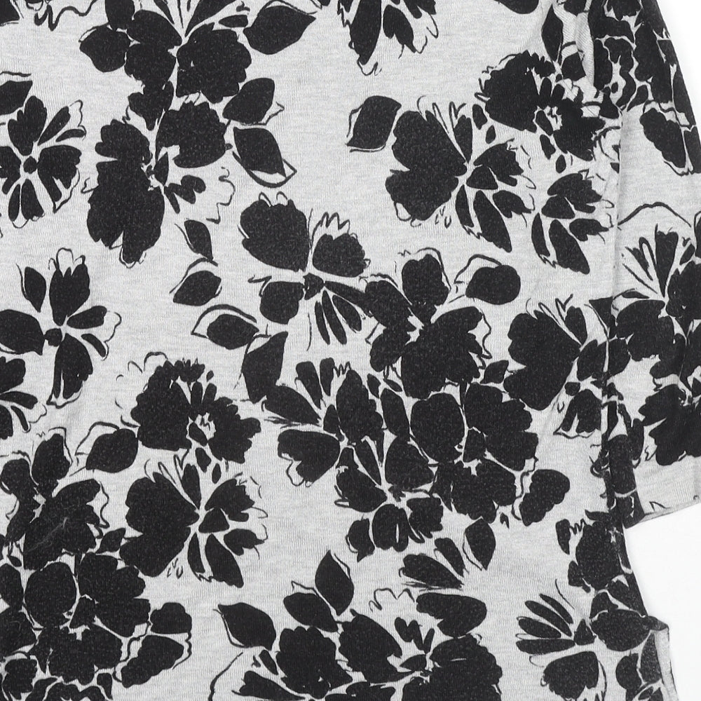 Precis Womens Grey Boat Neck Floral Viscose Pullover Jumper Size XS