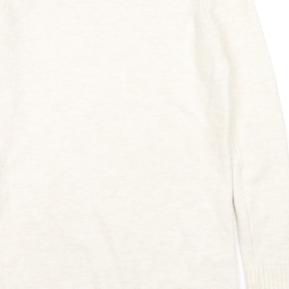 Zara Womens Beige Round Neck Acrylic Pullover Jumper Size S