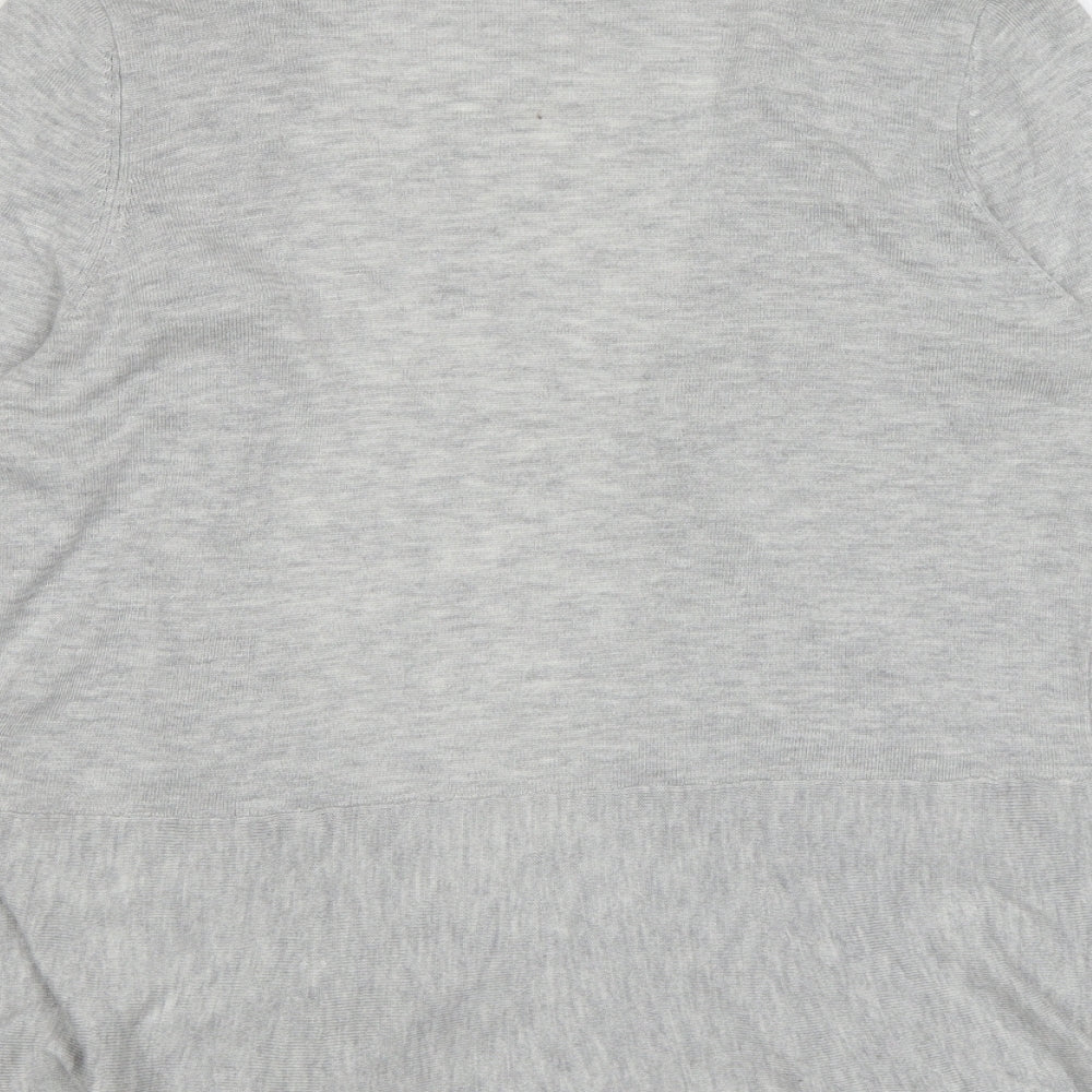 Marks & Spencer Womens Grey V-Neck Polyamide Cardigan Jumper Size 10 - Open