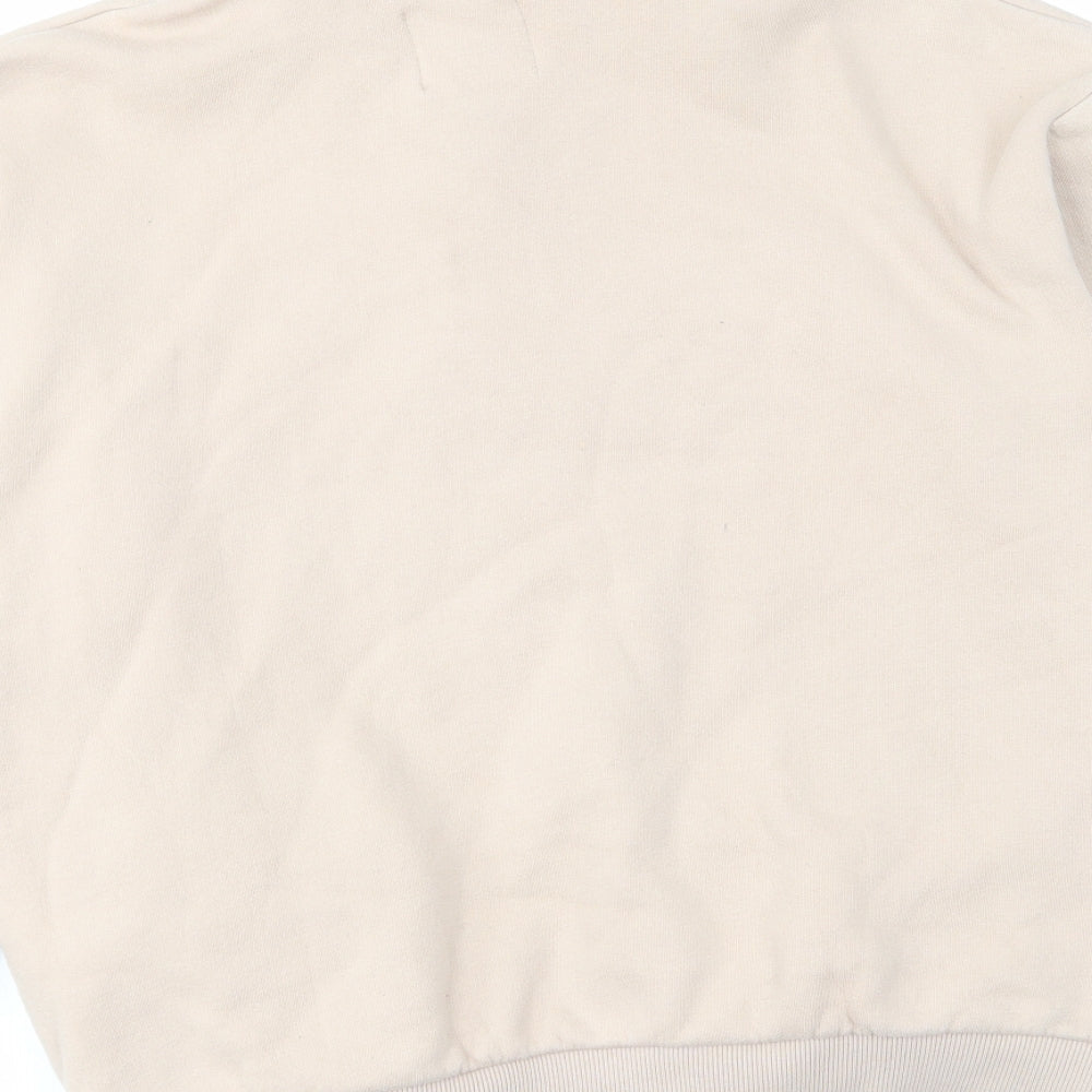 Bershka Mens Ivory Cotton Pullover Sweatshirt Size S
