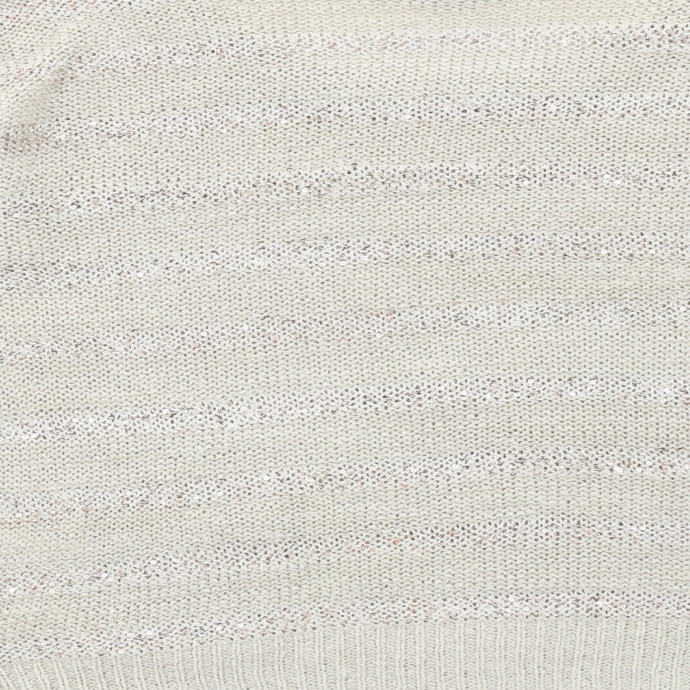 Wallis Womens Beige Boat Neck Acrylic Pullover Jumper Size M