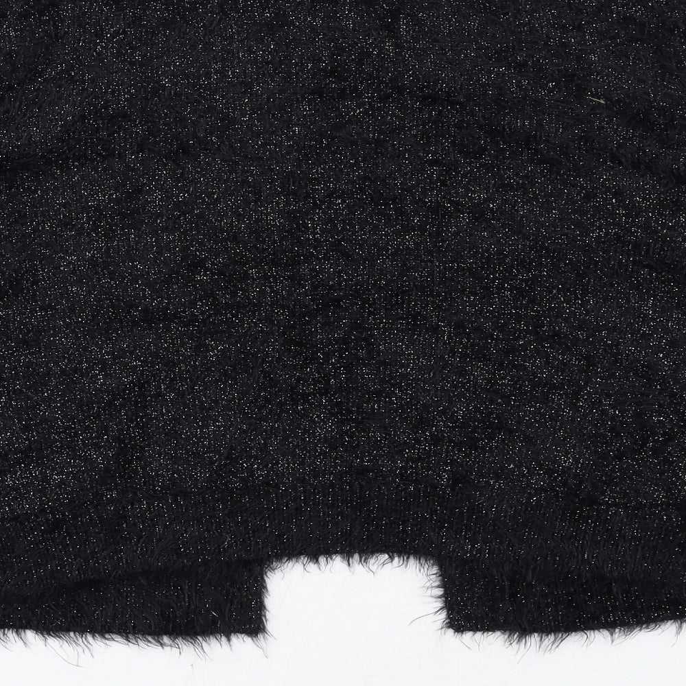 Wallis Womens Black V-Neck Polyamide Cardigan Jumper Size L - Open