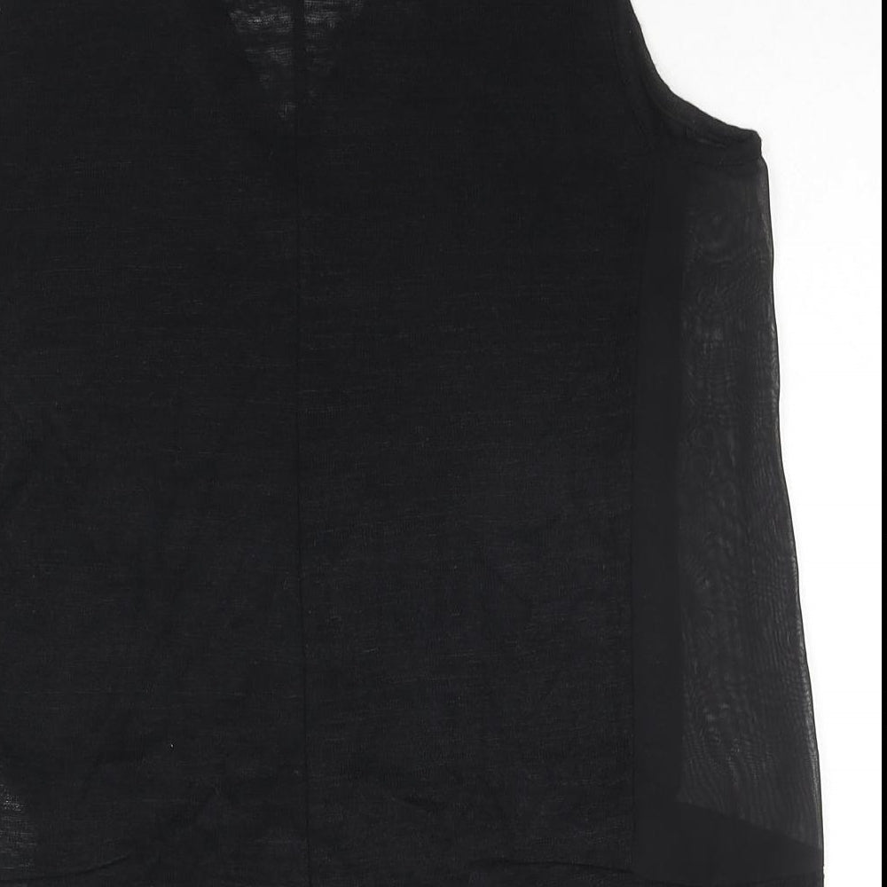 Savida Womens Black Polyester Basic Blouse Size 10 V-Neck
