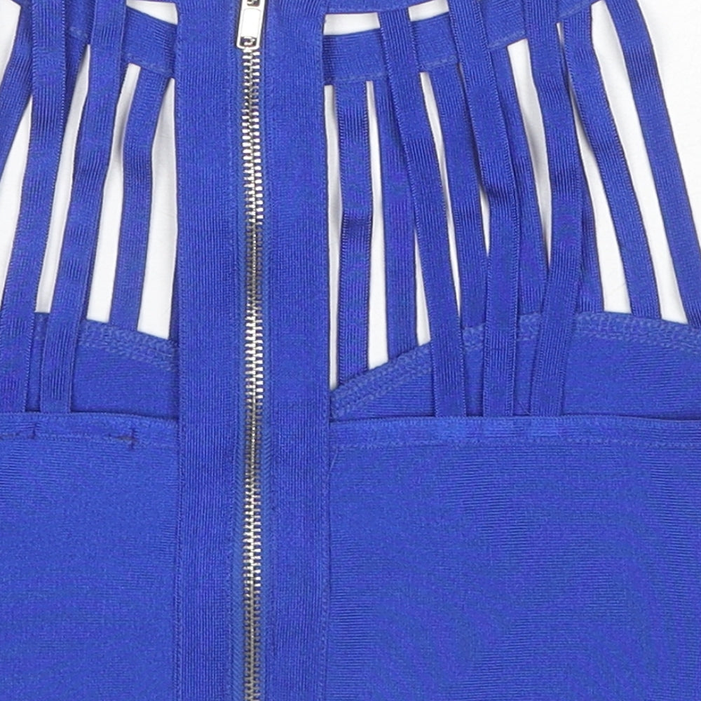 Moondance Ibiza Womens Blue Polyester Basic Tank One Size Round Neck - Strap Detail Bralette