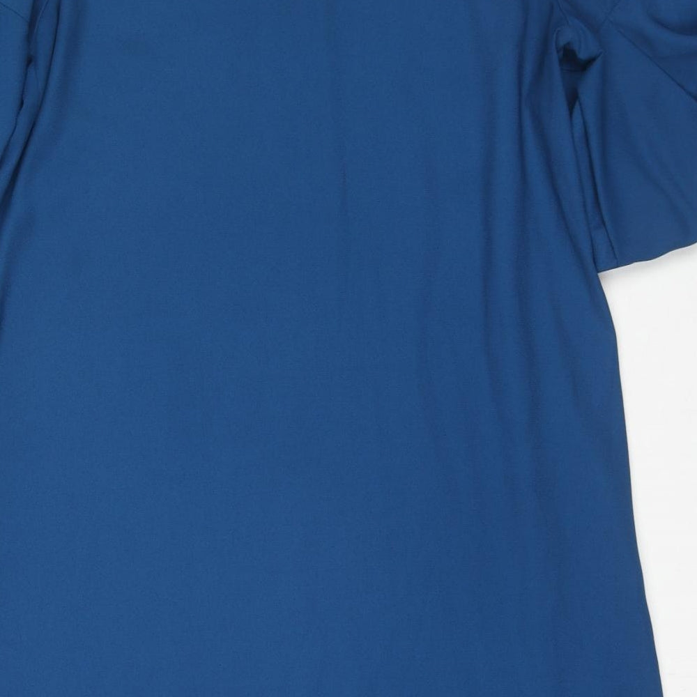 Marks and Spencer Womens Blue Polyester A-Line Size 14 Round Neck Pullover