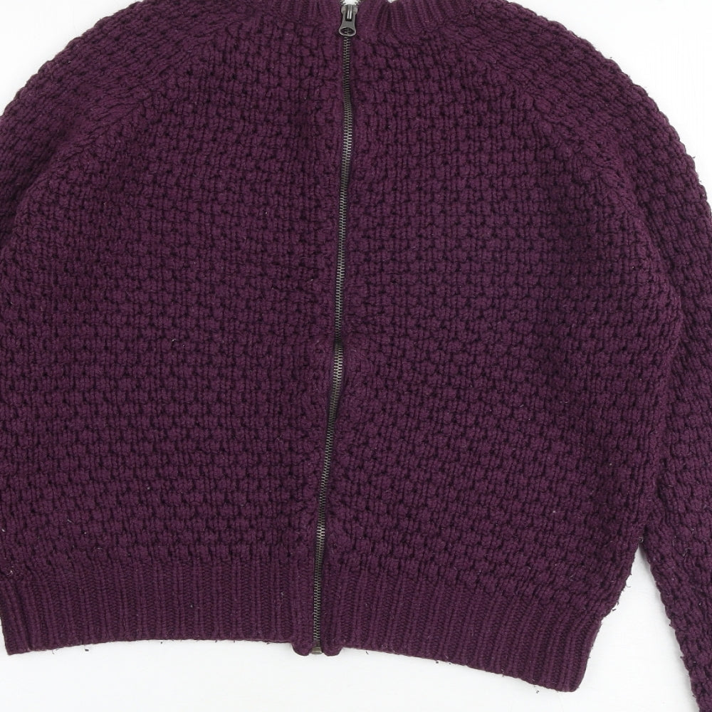 New Look Womens Purple Round Neck Acrylic Pullover Jumper Size 8