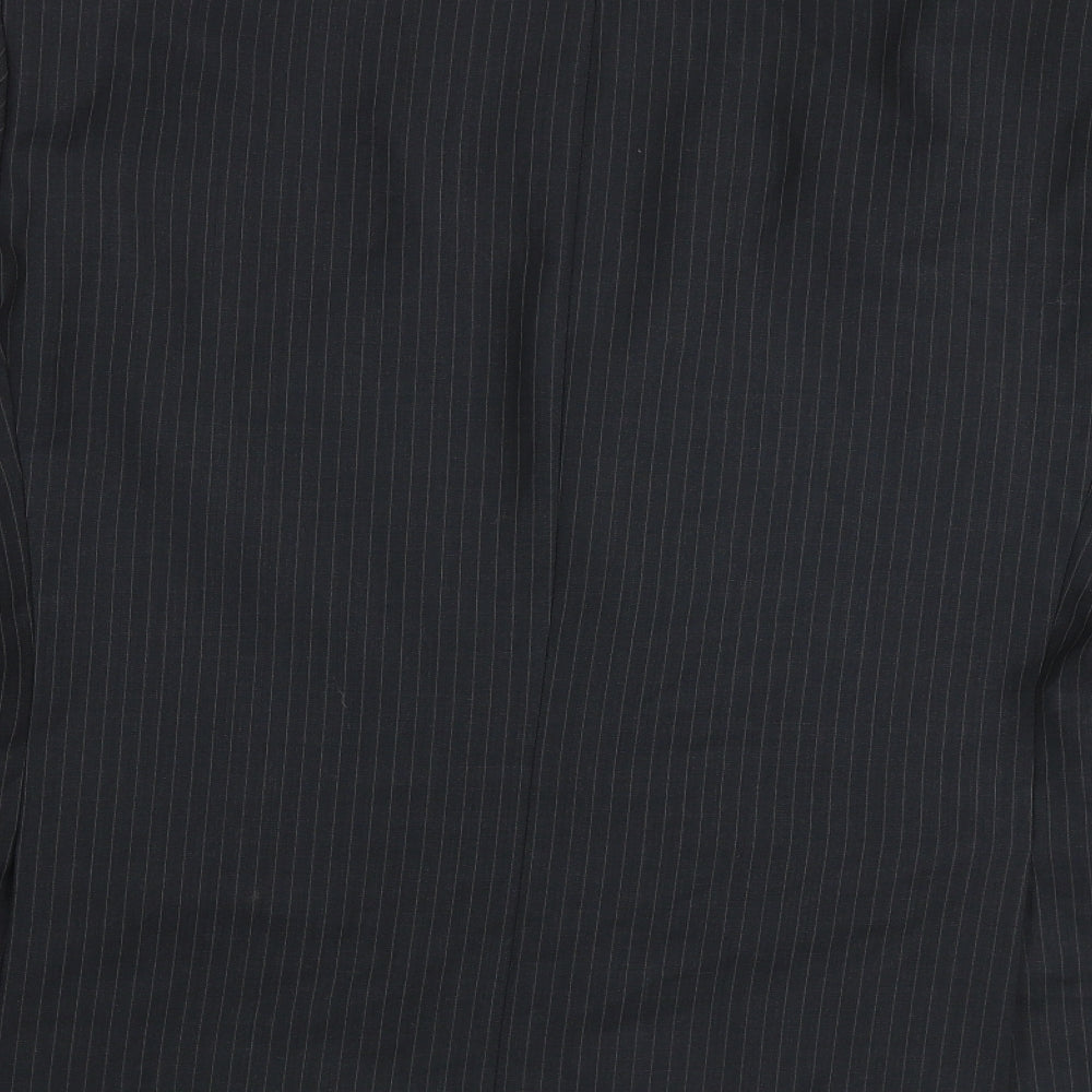 Marks & Spencer Mens Grey Striped Polyester Jacket Suit Jacket Size 44 Regular