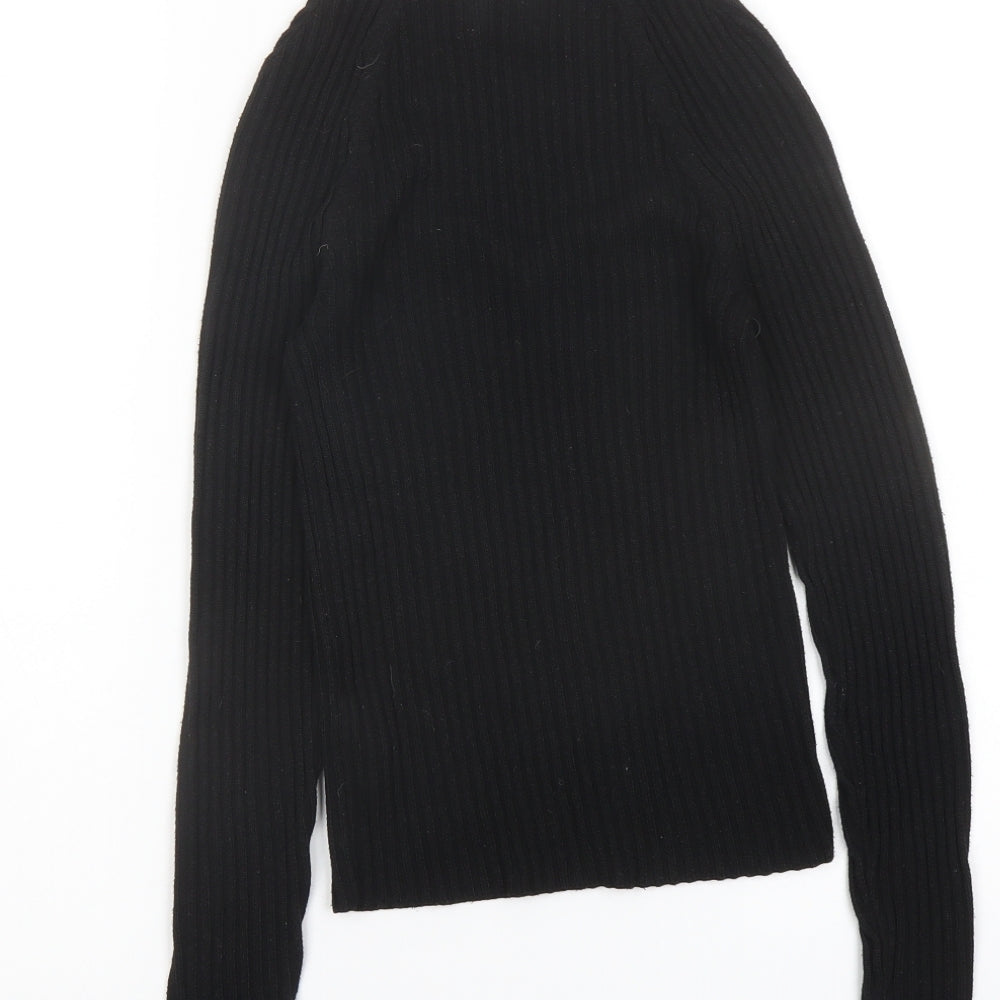 ASOS Womens Black Square Neck Polyester Pullover Jumper Size 8