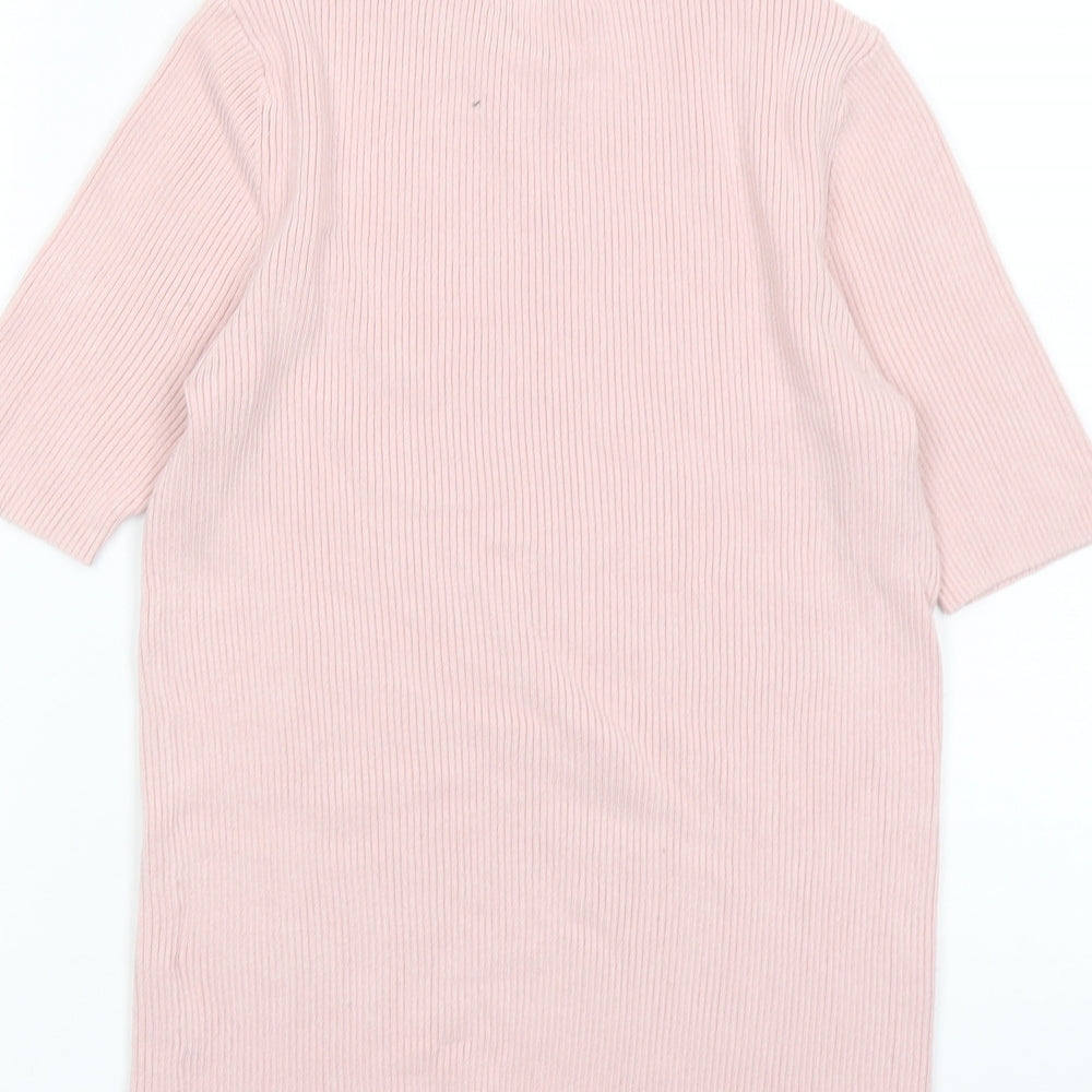 Marks & Spencer Womens Pink Round Neck Viscose Pullover Jumper Size M