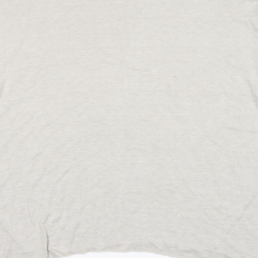 Blue Vanilla Womens Grey Round Neck Viscose Pullover Jumper One Size