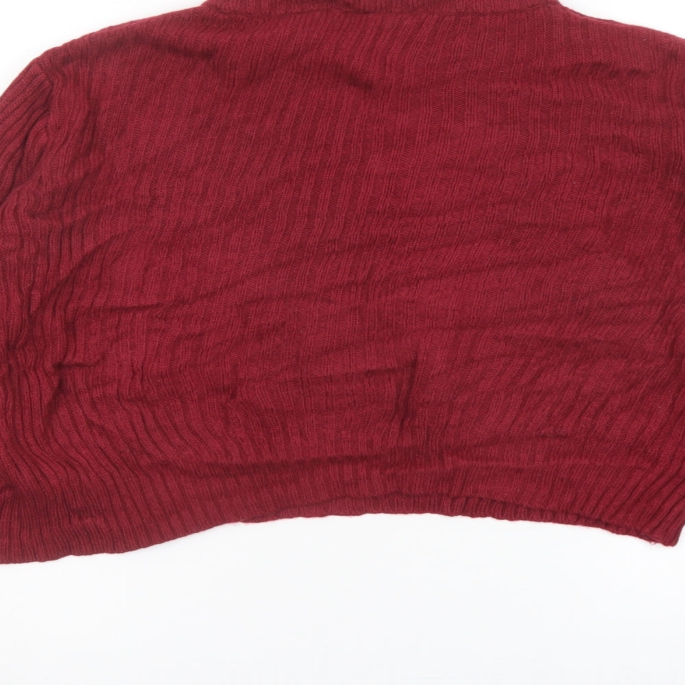H&M Womens Red Mock Neck Acrylic Pullover Jumper Size M