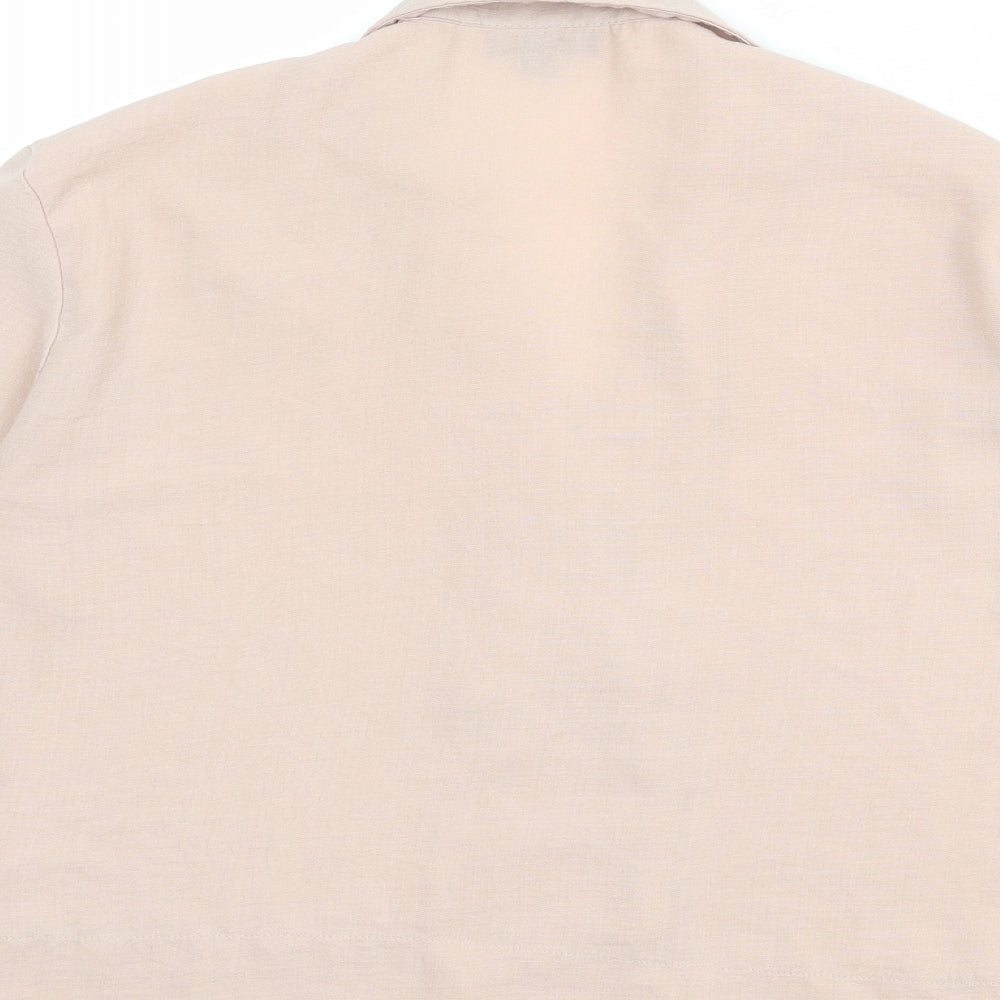 Topshop Womens Pink Polyester Basic Blouse Size 8 Collared