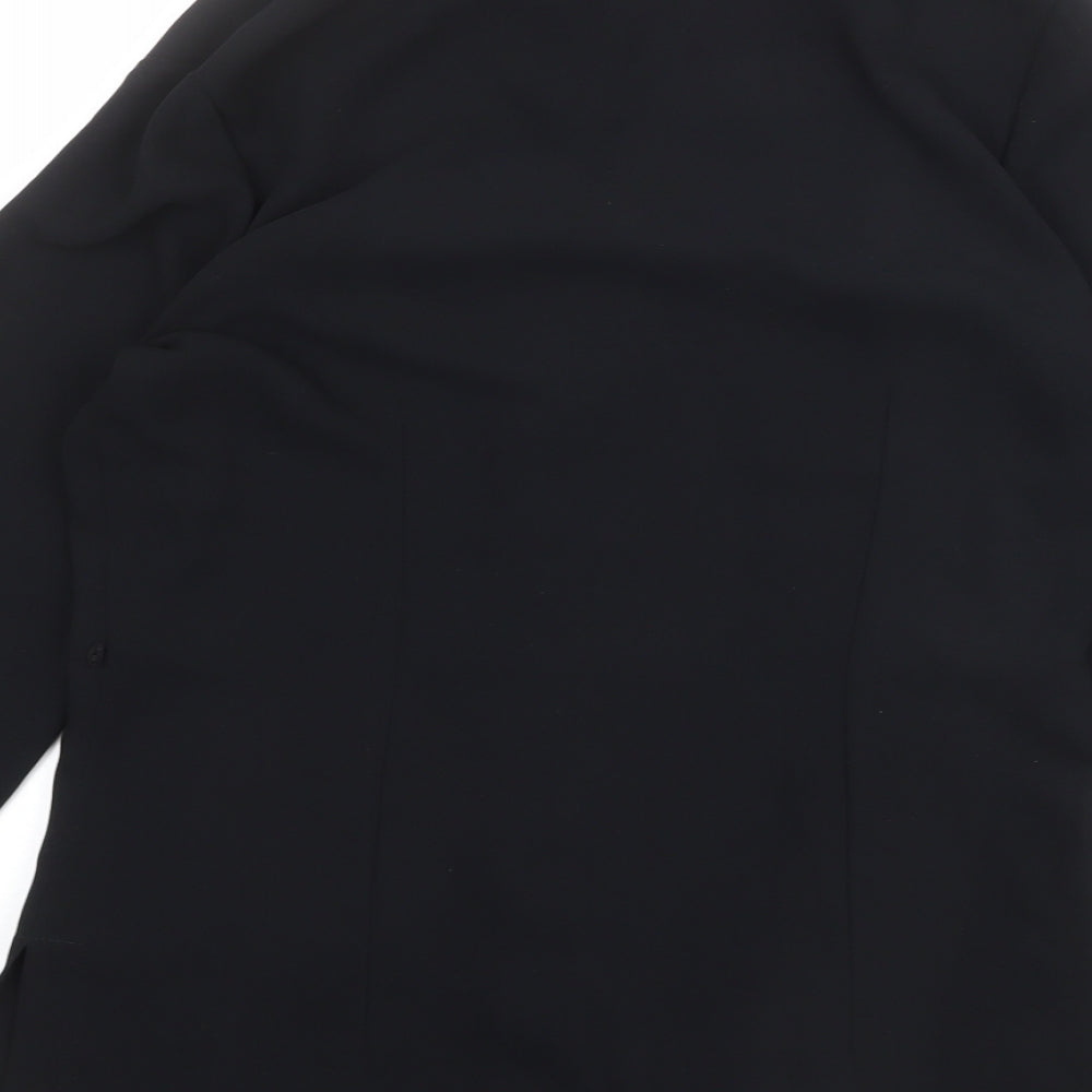 NEXT Womens Black Polyester Basic Blouse Size 10 Collared
