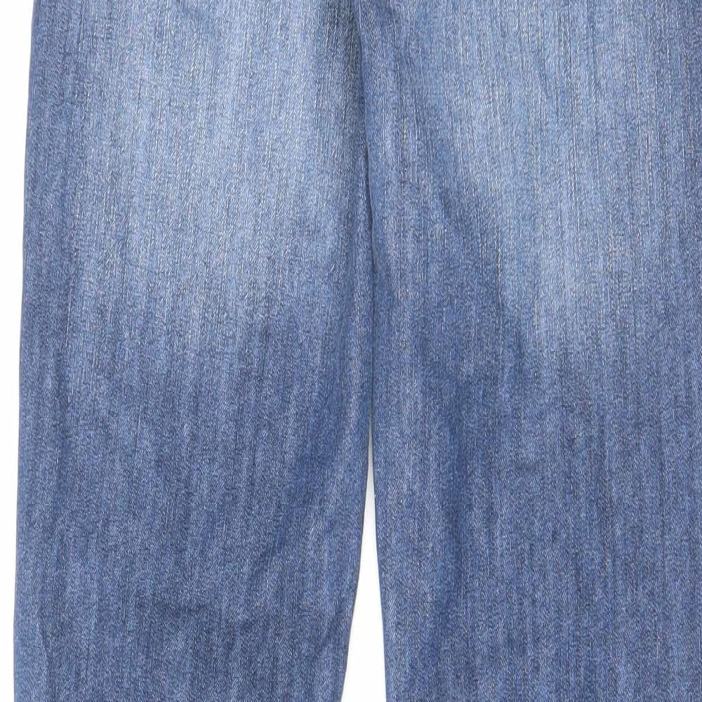 Denim & Co. Womens Blue Cotton Skinny Jeans Size 26 in L30 in Slim Button - Washed Denim Look