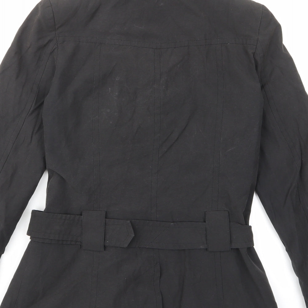 Dorothy Perkins Womens Black Jacket Size 8 Button - Belted