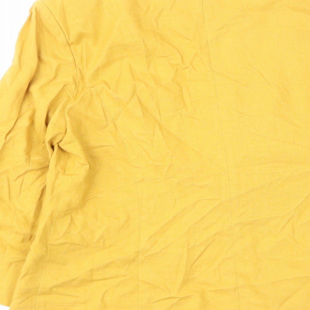 Marks & Spencer Womens Yellow Jacket Blazer Size 12 - Open