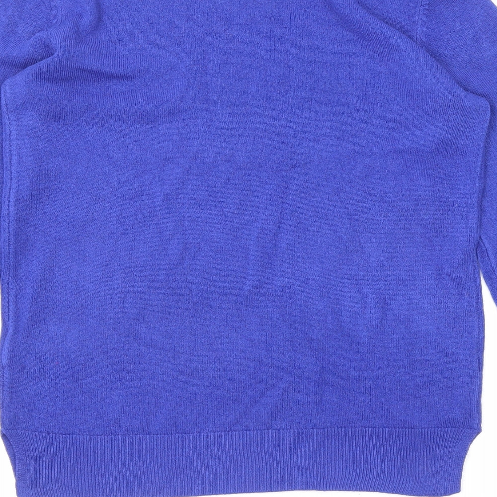 Marks & Spencer Womens Blue Round Neck Acrylic Pullover Jumper Size 8