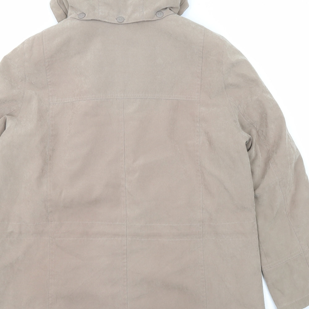 Bonmarché Womens Beige Parka Coat Size M Zip - Hooded