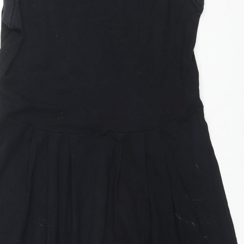 The White Company Womens Black Cotton Shift Size L Round Neck Pullover