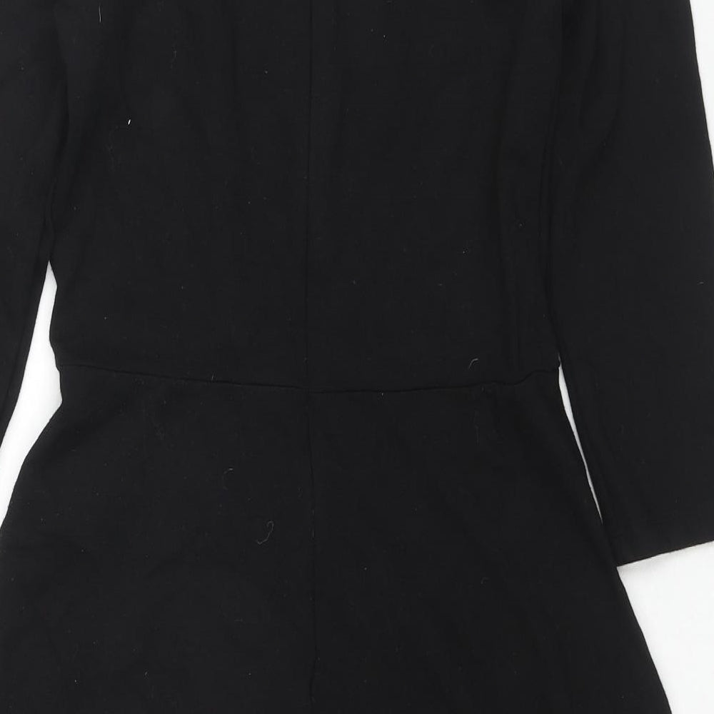 Baukjen Womens Black Viscose Shift Size 12 Round Neck Zip