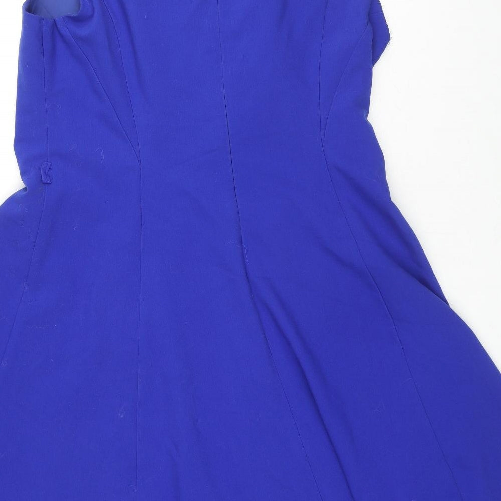 Principles Womens Blue Polyester A-Line Size 12 Round Neck Zip