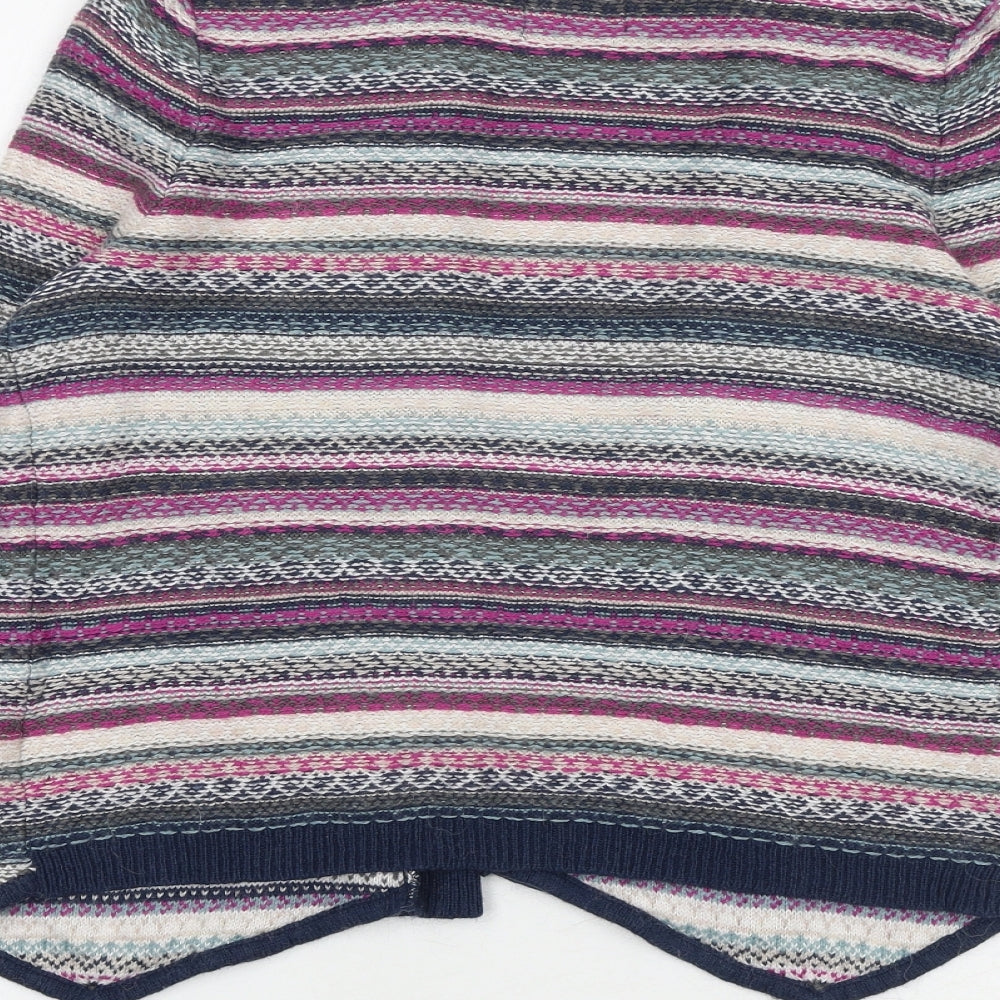 Indigo Womens Multicoloured Collared Geometric Cotton Cardigan Jumper Size 10