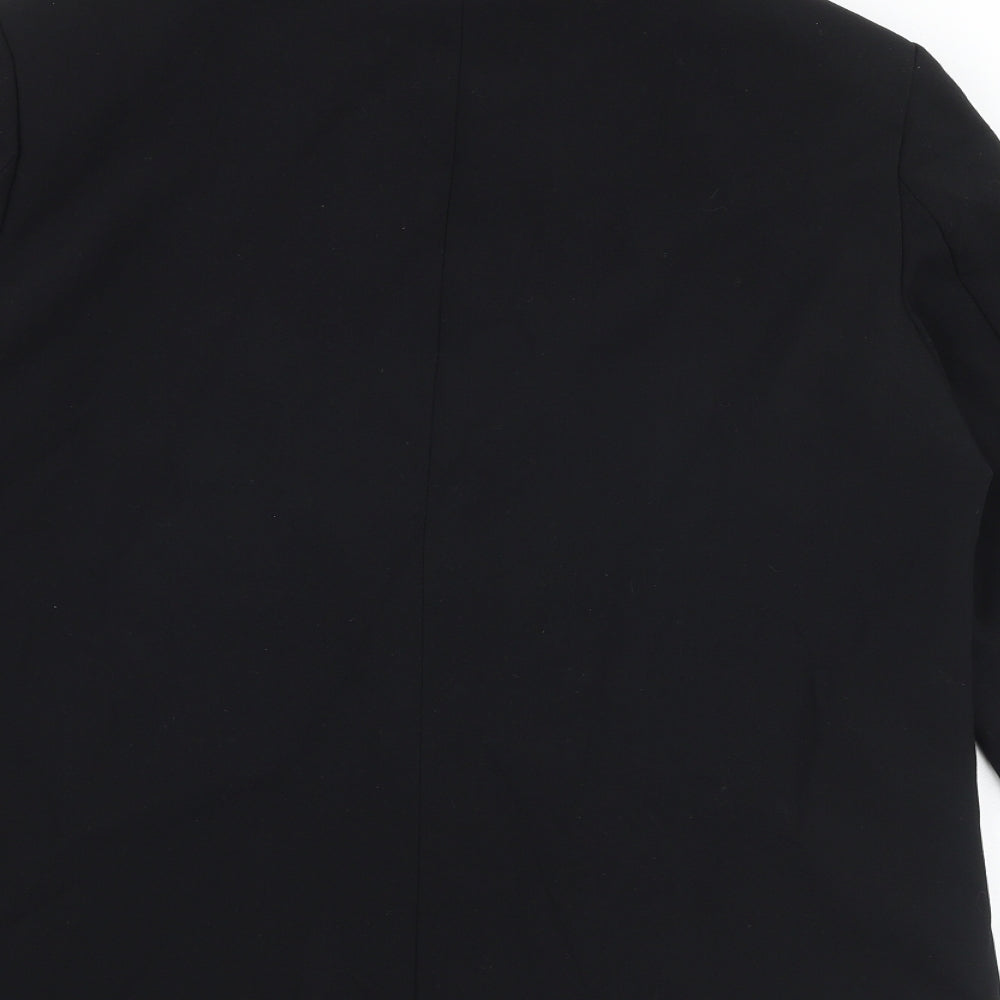 Zara Womens Black Jacket Blazer Size L Button