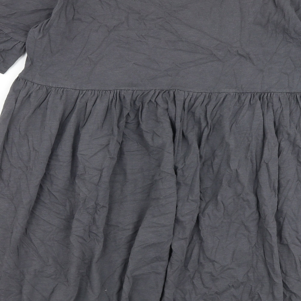 ASOS Womens Grey 100% Cotton A-Line Size 10 Round Neck Pullover