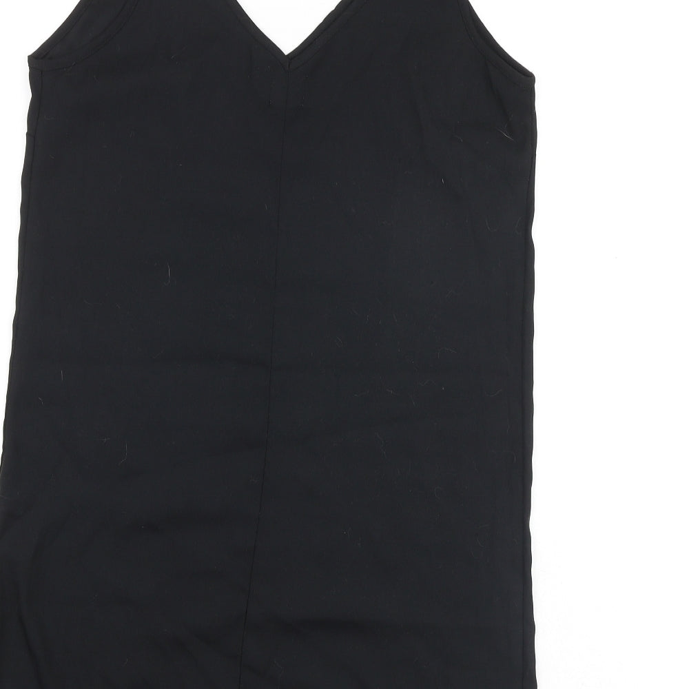 ASOS Womens Black Polyester Tank Dress Size 10 Scoop Neck Pullover