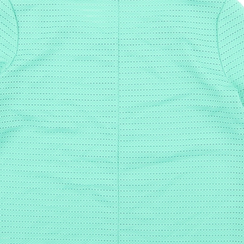 NEXT Womens Green Geometric Polyester Basic T-Shirt Size 6 Round Neck