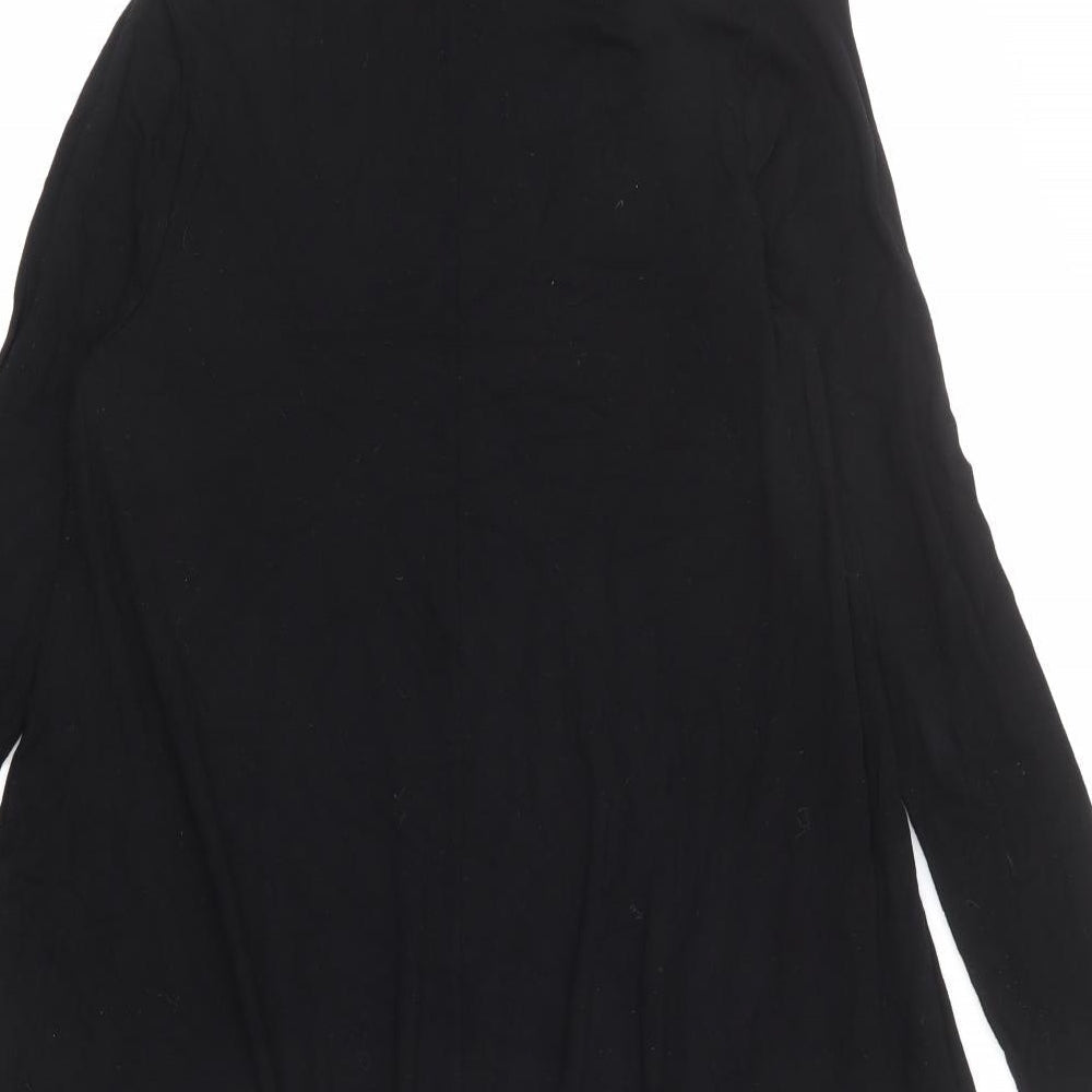 ASOS Womens Black Polyester Trapeze & Swing Size 12 Henley Pullover