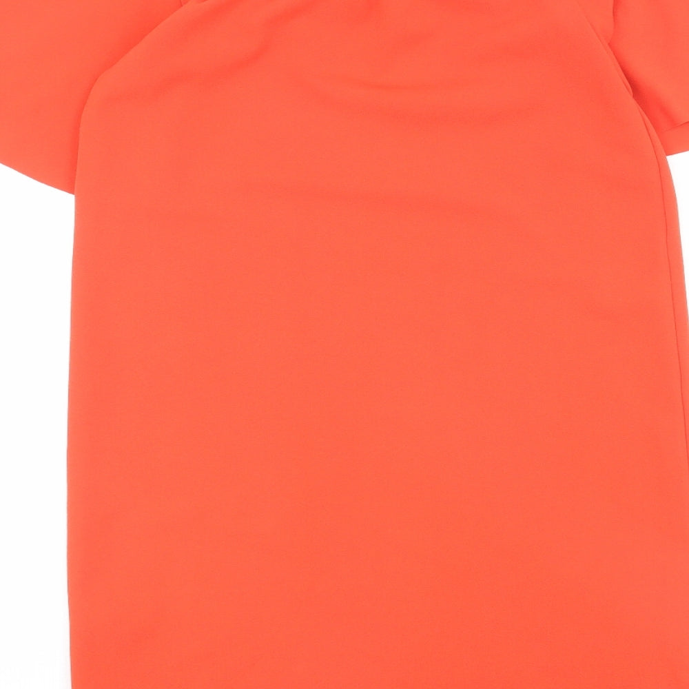 Warehouse Womens Orange Polyester Sheath Size 6 Off the Shoulder Pullover