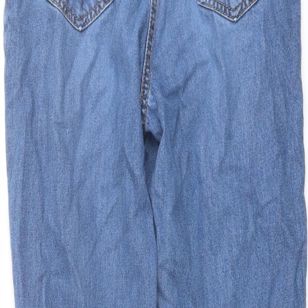 Next Girls Blue Cotton Skinny Jeans Size 11 Years Regular Button