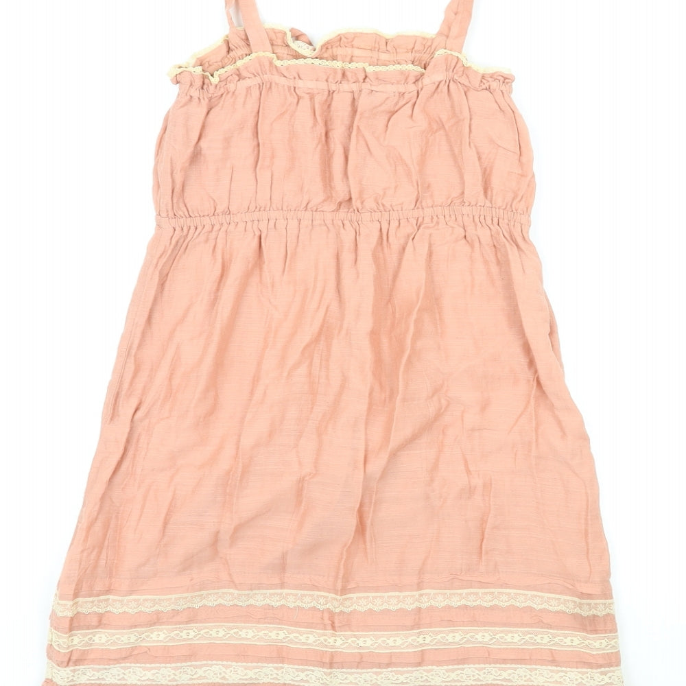 New Look Womens Pink Viscose Tank Dress Size 8 Round Neck Pullover