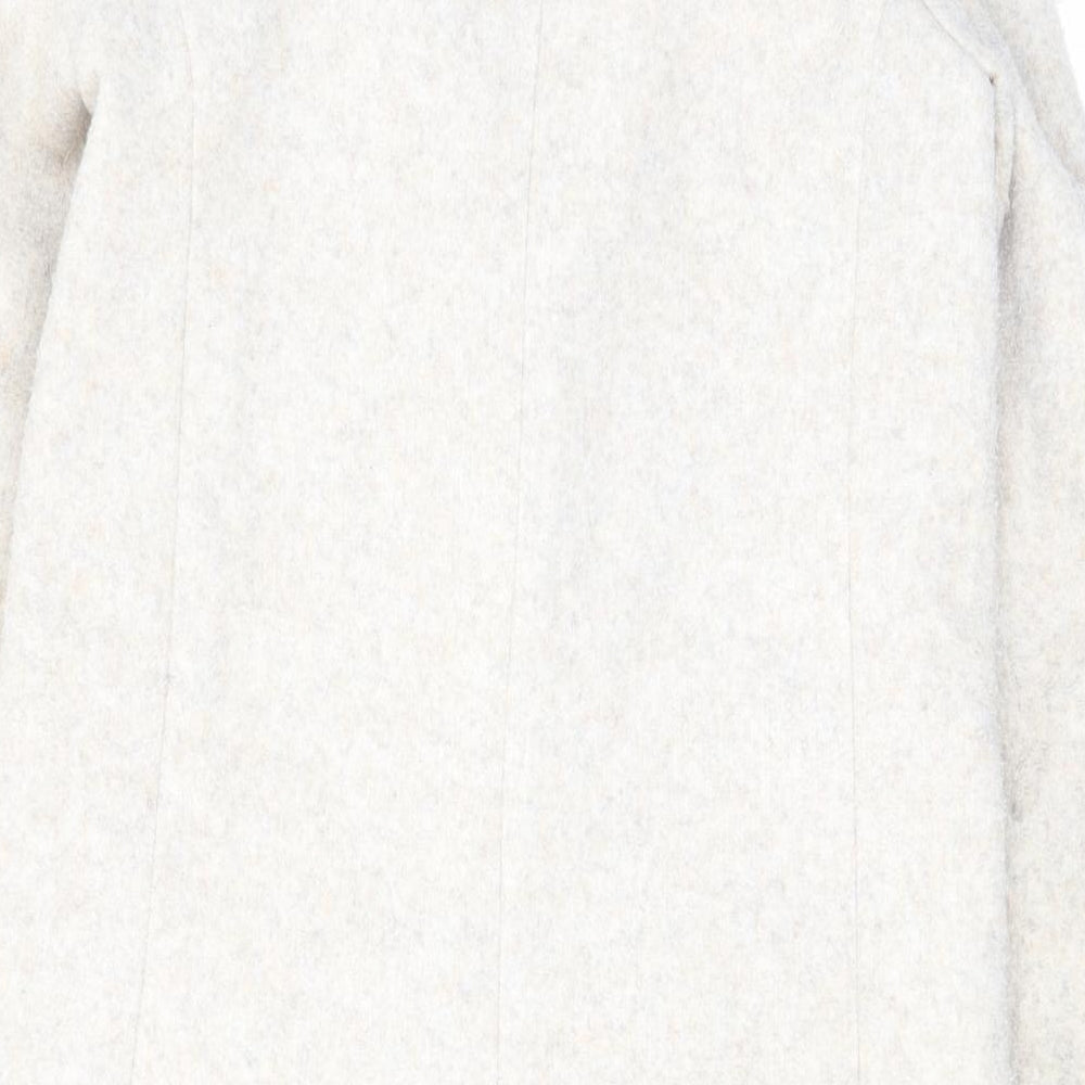 H&M Womens Beige Overcoat Coat Size XS Button