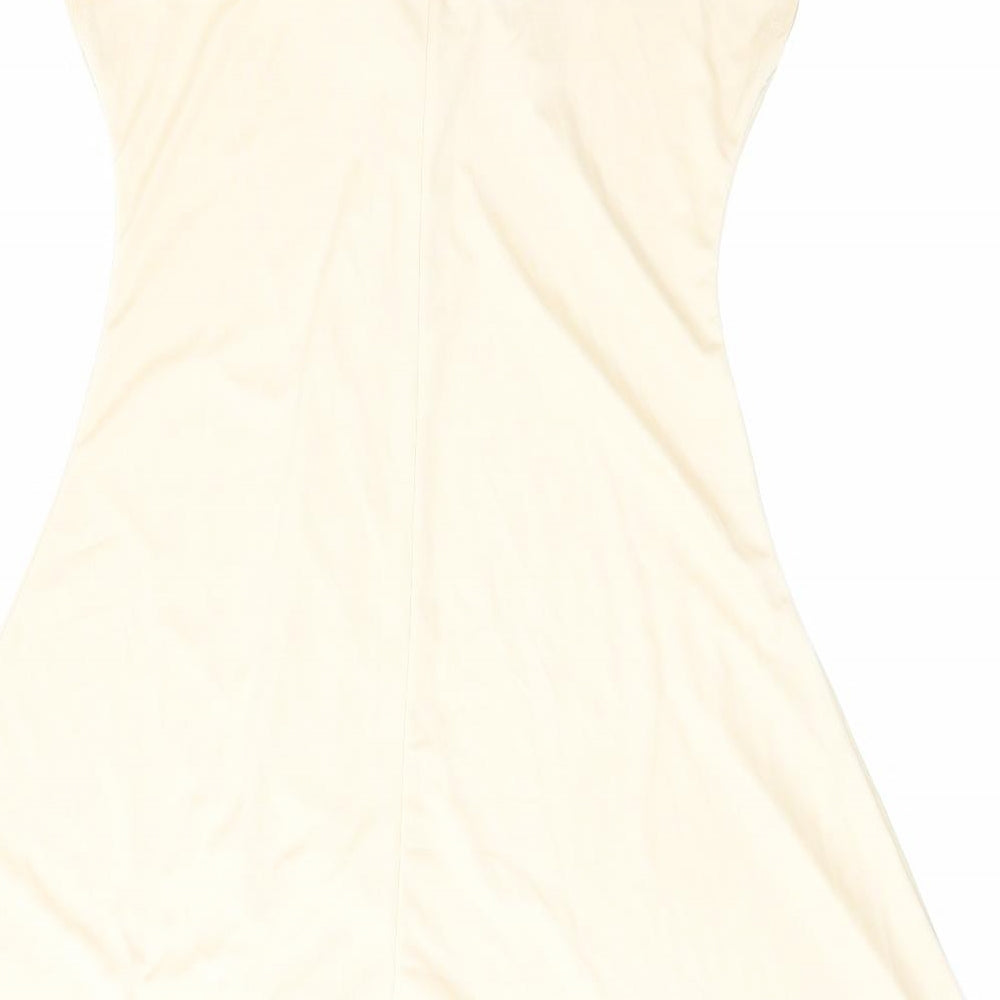 Funidelia Womens Ivory Polyester A-Line Size M V-Neck Pullover