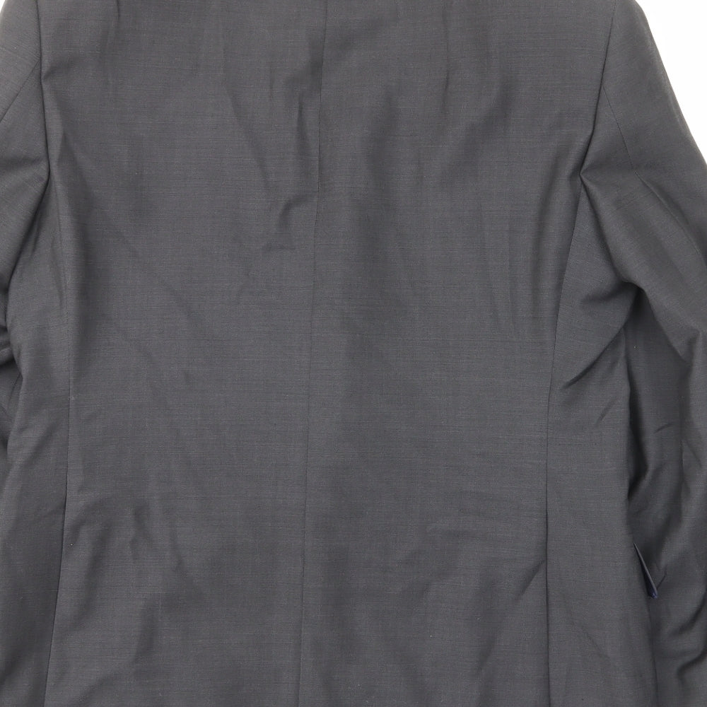 Skopes Mens Grey Wool Jacket Suit Jacket Size 40 Regular - Inside pockets