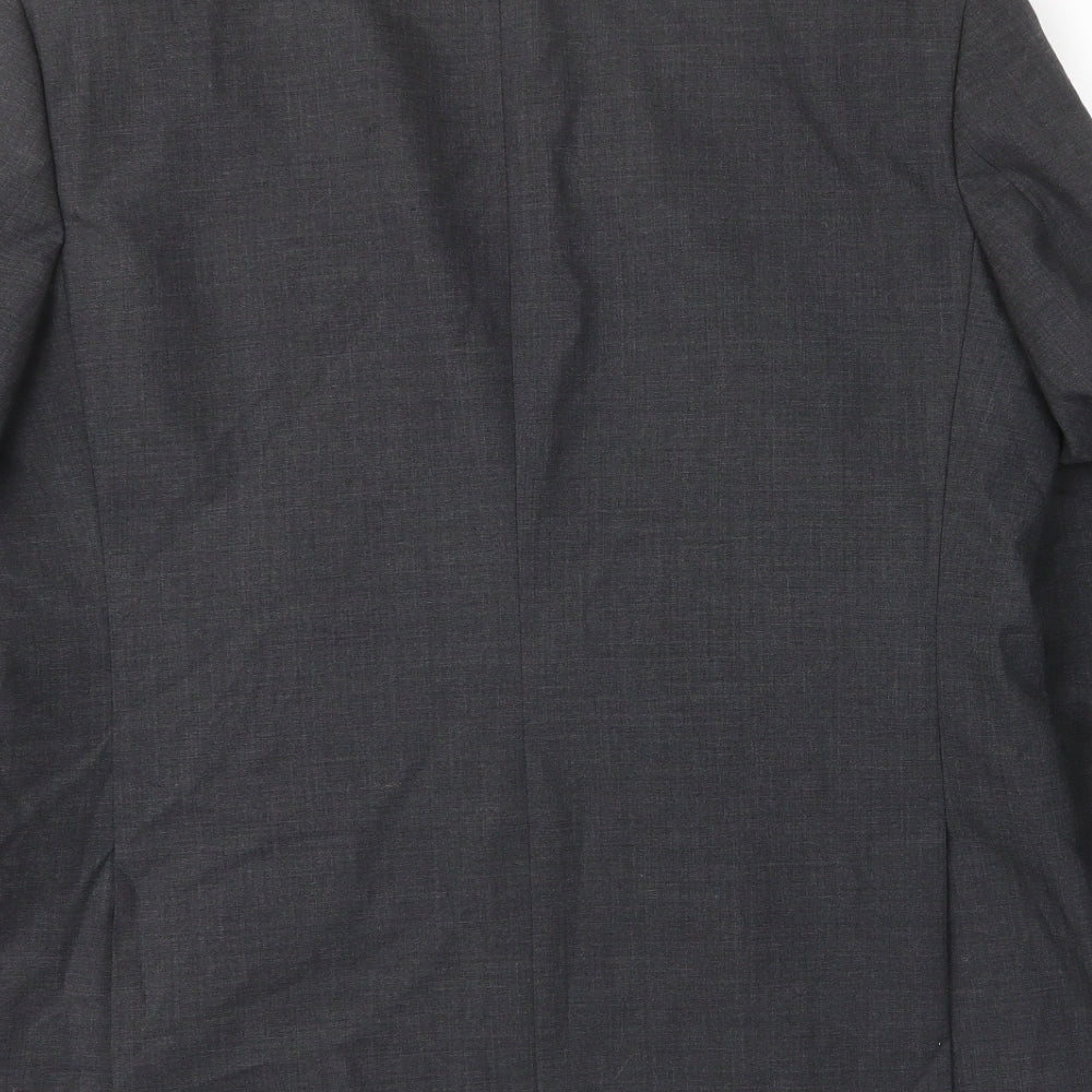 Debenhams Mens Grey Wool Jacket Suit Jacket Size 44 Regular - Inside pockets