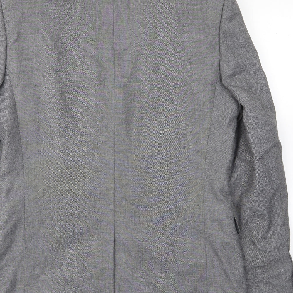 Limited Collection Mens Grey Polyester Jacket Suit Jacket Size 38 Regular - Inside pockets