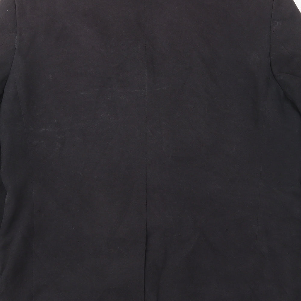 BHS Mens Black Polyester Jacket Suit Jacket Size 42 Regular - Inside pockets