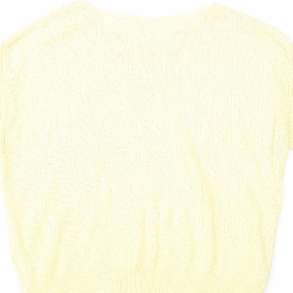 St Michael Womens Yellow Crew Neck Acrylic Pullover Jumper Size 12