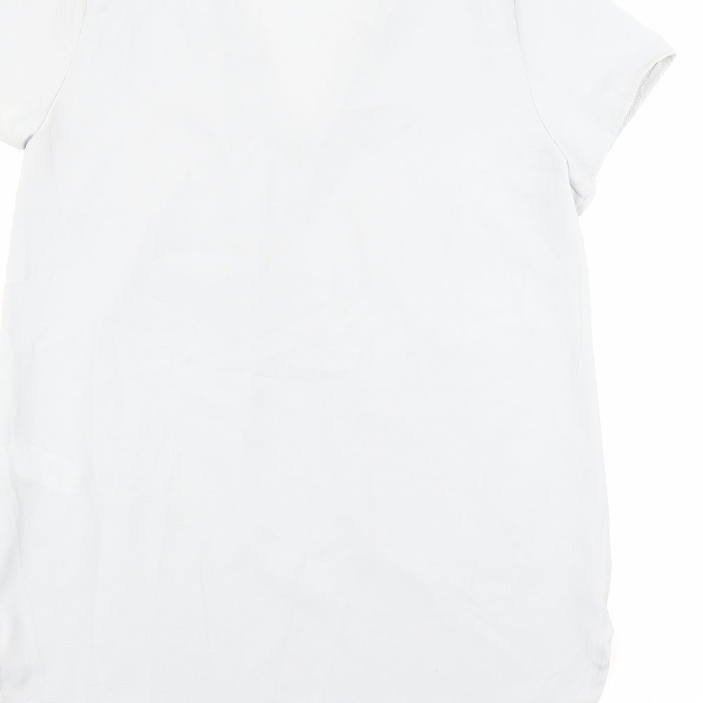 New Look Womens Grey Polyester Basic Blouse Size 12 V-Neck