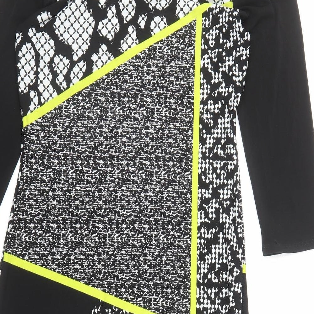 Marks & Spencer Womens Multicoloured Geometric Polyester A-Line Size 8 Round Neck Pullover